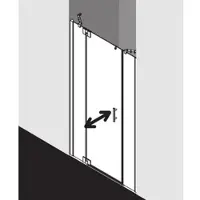 Kermi Filia XP Pendeltür 1-flügelig mit Festfeldern FX1GL15020VUK 150 x 200 cm, silber hochglanz, ESG SR Opaco, links, auf Duschwanne