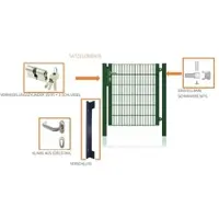 FA-Bausysteme Gartentor halb Rahmen Moosgrün 1320 x 1800 mm