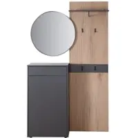 Phoenix Kompaktgarderobe "Salon" mit Stauraum, Basalt Grau mit Artisan Eiche