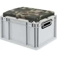 Proregal Eurobox NextGen Seat Box Camouflage HxBxT 26,5 x 30 x 40 cm 20 Liter Griffe Offen Eurobehälter Sitzbox Transportbox