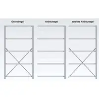 Regalwerk BERT Ordnungsregal Anbaufeld HxBxT 2000x1005x600mm 11 Stahl-Fachböden