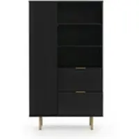 Möbel Kraft Highboard ¦ schwarz ¦ Maße (cm): B: 80 H: 140