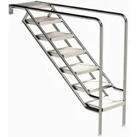 Eichenwald Ideal Pooltreppe Modell 08.3 Miami nur Unterteil Beckentiefe 1799mm 7 Edelstahl-Waffelblech-Stufen