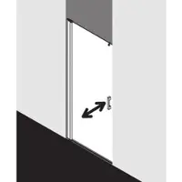 Kermi Pega Pendeltür 1-flügelig PE1TL08820VUK 88x200cm, silber hochglanz ESG SR Opaco, links