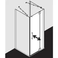 Kermi Pasa XP Pendeltür 1-fl. Festfeld für Seitenwand PX1WR080201AK 80x200cm, silber mattglanz, ESG klar, rechts, auf Duschwanne