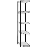 Kerkmann Eckregalfeld »Stora 100« 5 Fachböden 30 cm tief, 37x225x30 cm