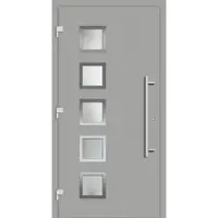 Haustuerenland.de Haustür RC3 "ELISABETH" 79 mm Weißaluminium RAL 9006 außen öffnend DIN links