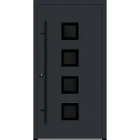 Haustuerenland.de Aluminium Haustür "ANTOINETTE" 82 mm RC2 BLACKLINE Anthrazit RAL 7016 beidseitig innen öffnend DIN links