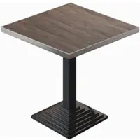GGM Möbel BPY | Bistro Tisch | 80 x 80 x 78,5 cm | Quadratisch | Edelstahl Rand | Light Wenge / Schwarz