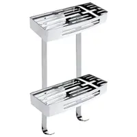 BRILLANTBAD BYTRO Doppelseifenkorb Edelstahl poliert 115x305x380 mm für Bad & WC >> zum Bohren
