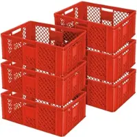 BRB-Lagertechnik BRB 6 Euroboxen / Bäckerkisten, LxBxH 600 x 400 x 240 mm, rot, lebensmittelecht