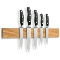 DELUKE Magnetleiste Messer aus Eichenholz KYLO [STARKER MAGNET] - 40cm Breite | Messerhalter magnetisch Holz Küchenmesser Organizer