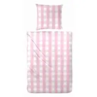 Westminster Feinbiber Bettwäsche 155x220 Karo kariert weiß rosa 173097-44