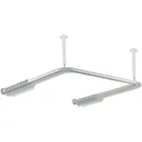Hewi 801 Vorhangstange 801.34.32099 1500 x 1500 mm, 46 Vorhangringe, reinweiß, für Duschwanne