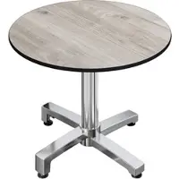 GGM Möbel CPBC | HPL Bistro Tisch | Ø:H 60 x 78 cm | Eiche-Weiß / Aluminium | Zusatzgewicht | Rund