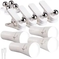 Lunartec 4er-Set 3in1-Akku-Wand-, Klemm- und Taschenlampe, mit 3 Modi, weiß