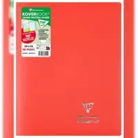 Clairefontaine 10x Koverbook, Heft 24x32 cm, 48 Blatt 90g, französische Lineatur Seyès, Einband aus opakem Polypropylen, 100% recycelt - Rot 981414C