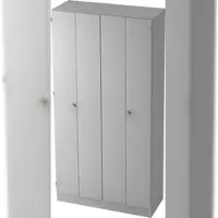 Bümö office Aktenschrank mit Falttüren, Büroschrank 100cm breit in grau - Ordnerschrank 5OH groß, Falttürenschrank für Akten, Ordner & Co. - Büro