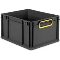 Proregal Eurobox Nextgen Color HxBxT 22x30x40cm 20 Liter Griffe Gelb Geschlossen Schwarz Eurobehälter Transportbox Transportbehälter