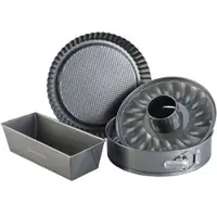 Rosenstein & Söhne 5-teiliges antihaftbeschichtetes Backformen-Set mit 3 Kuchenformen