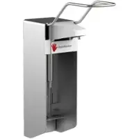 Gelzenleuchter Desinfektionsspender UNI-PRO 05 L, Edelstahlpumpe, 500 ml 18049 , Aluminium-Gehäuse, mattsilber eloxiert, langer Hebel