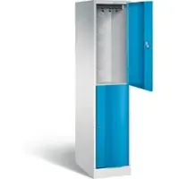 C+P Garderobenspind Resisto, 1 Abteil, 2 Fächer, B 396 x T 640 x H 1950 mm, Lichtgrau/Lichtgrau