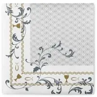 Sovie HORECA Serviette Taufe in Silber-Gold aus Linclass Airlaid 40 x 40 cm, 50 Stück