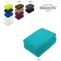 EXKLUSIV HEIMTEXTIL Doppelpack Frottee Spannbettlaken Premium Türkis 60 - 70 x 140 cm