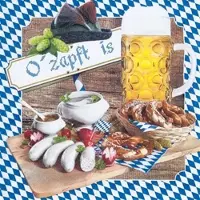 Home Fashion , O ́zapft is, Lunch-Servietten aufgefaltetes Maß 33 cm x 33 cm, im Viertelfalz, 20 Stück pro Pack, 12 Pack pro Karton