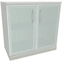 Fm Büromöbel Aktenschrank »Sidney« 2 OH satinierte Acrylglastüren grau, 80x78.1x44.2 cm