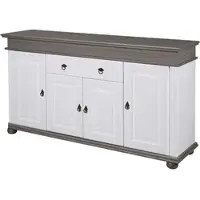 Möbel Kraft Sideboard aus Massivholz Fehmarn ¦ weiß ¦ Maße (cm): B: 181 H: 100 T: 46.3