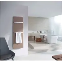 Zehnder Design-Heizkörper Vitalo Bar Completto, 1.275 x 16 x 600 mm, RAL 9016, mit Chrom-Handtuchhaltern und verdecktem Anschluss EasyFit