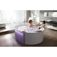 Hoesch Ergo+ Freistehende Ovalbadewanne 2000 x 1600 mm weiß/verchromt mit Außenverkleidung schwarz - 6442.010305552