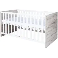 Arthur berndt Babybett Bente 70 x 140 cm 4x höhenverstellbar Weiß / Eiche Sand