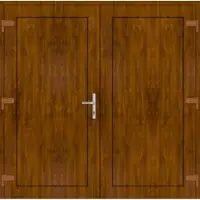 Haustuerenland.de Kunststoff Nebeneingangstür zweiflügelig "DIANA-Q" 71 mm Golden Oak holzähnlich beidseitig außen öffnend DIN links