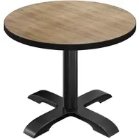GGM Möbel BSD | Bistro Tisch | Ø 80 x 74,5 cm | Rund | Schwarzer Rand | Eiche / Schwarz