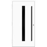 Haustuerenland.de Aluminium Haustür "AURORA" 90 mm RC2 BLACKLINE Weiß RAL 9016 beidseitig außen öffnend DIN links