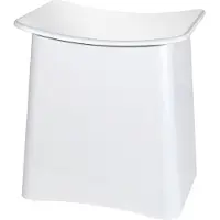 Wenko Badhocker Mod. Wing praktischer Hocker mit Wäschekorb und Deckel herausnehmbarer Wäschesack Kunststoff 33 L Maße 45 x 48 x 33 cm Farbe Weiß
