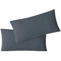 EXKLUSIV HEIMTEXTIL Kissenbezug Hülle Doppelpack mit Reißverschluss 40 x 60 cm Jersey Anthrazit
