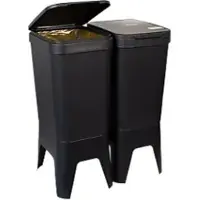 Bonton Abfallbehälter Circubin, 40 Liter, Polypropylen, Klappdeckel, B 300 x T 410 x H 760 mm, anthrazit