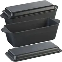 Rosenstein & Söhne 2er-Set Gusseisen-Kastenformen mit Deckel, 25 x 12 x 9 cm, 2er-Set