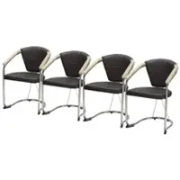 Möbel Kraft Armlehnstuhl 4er-Set Morgan , braun , Maße (cm): B: 55 H: 85 T: 57.0