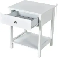 Coast 2er Set 2-Ebenen Nachttisch mit Schublade Nachttisch 48 x 40 x 58 cm weiß