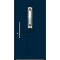 Haustuerenland.de SCHÜCO Aluminium Landhaustür "ADELE" ADS 75.SI RC2 Stahlblau RAL 5011 beidseitig innen öffnend DIN links