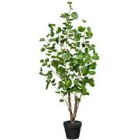 Creativ Green künstliche Pflanze Fiederaralie, ca 110cm, grün, im Kunststofftopf 16x13cm, mit Erde