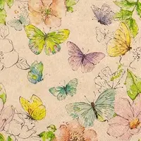 Home Fashion , Colourful Butterflies, Cocktail-Servietten aufgefaltetes Maß 25 cm x 25 cm, im Viertelfalz, 20 Stück pro Pack, 12 Pack pro Karton