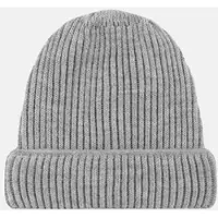 HANSEHELD Strickmütze Rippstrick 100% Schurwolle (Merino) - Grau