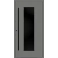Haustuerenland.de Aluminium Haustür RC2 "BENJA" 90 mm BLACKLINE Graualuminium RAL 9007 innen öffnend DIN links