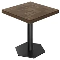 GGM Möbel CA | Bistro Tisch | B:T 80 x 80 cm | H 78 cm | Walnuß | Gestell: Schwarz