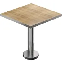 GGM Möbel BML | Bistro Tisch | 80 x 80 x 74,5 cm | Quadratisch | Edelstahl Rand | Eiche / Edelstahl